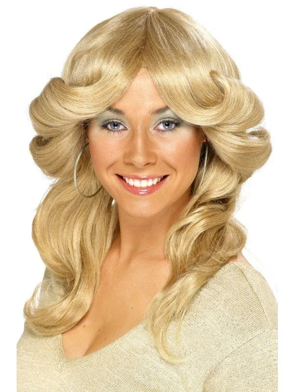Peluca Rubia con Ondas Años 70 COMPLEMENTOS Smiffys