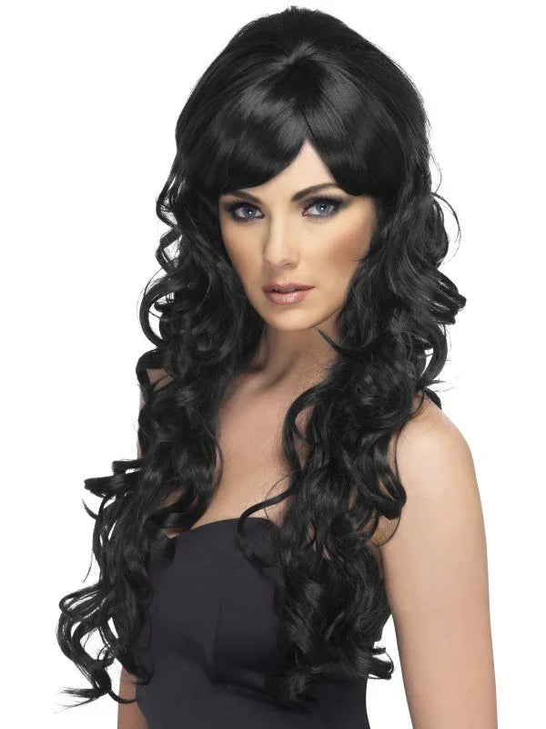 Peluca Rizada Negra COMPLEMENTOS Smiffys