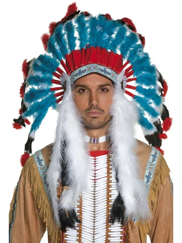 Penacho de Indio con Plumas COMPLEMENTOS Smiffys