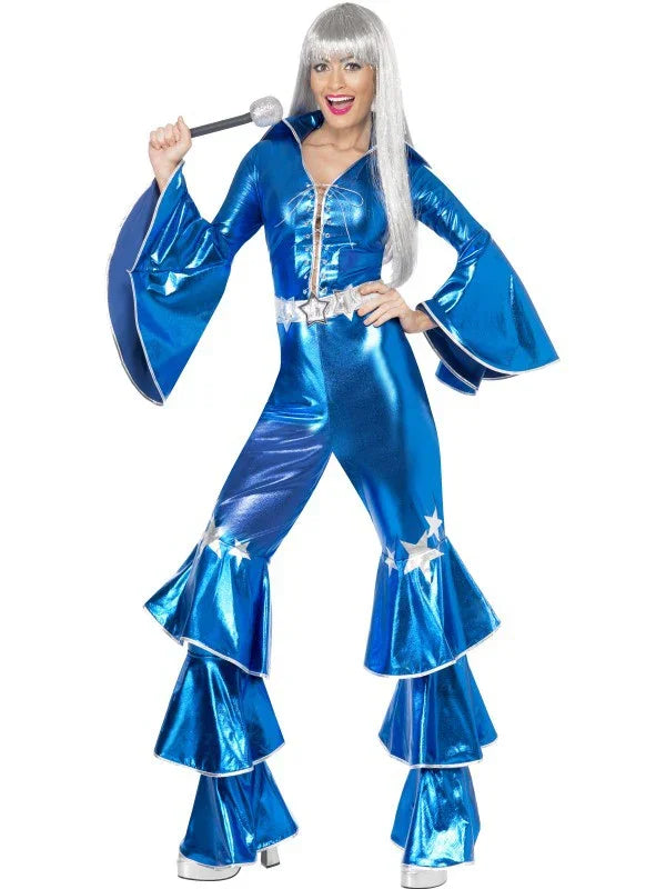 Disfraz Disco en Azul para mujer Disco Smiffys