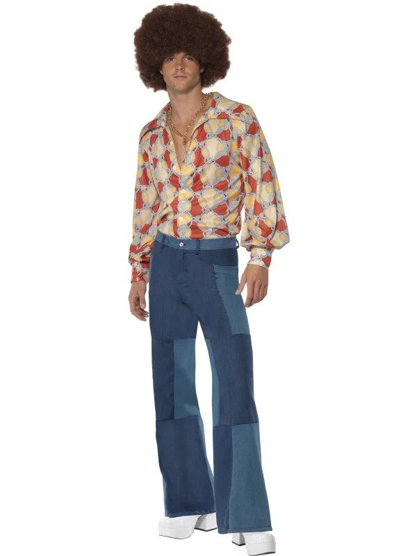 Pantalón Bombacho Vaquero Años 70 Faldas y Pantalones Smiffys