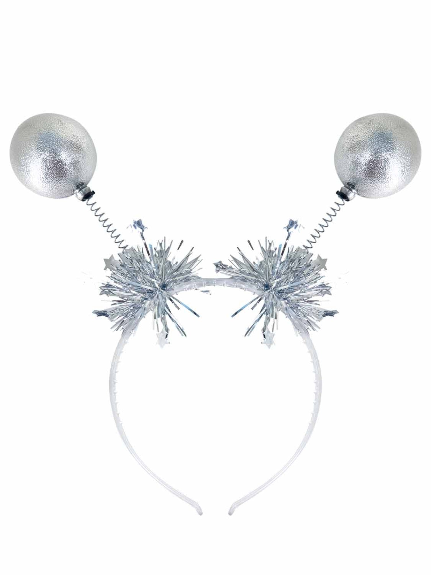 Diadema con Antenas de Bolas Plateadas Accesorios para la Cabeza Smiffys