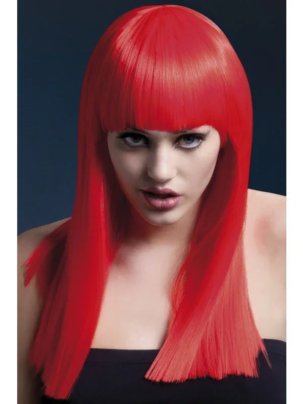 Peluca Roja con Flequillo Premium Pelucas Smiffys
