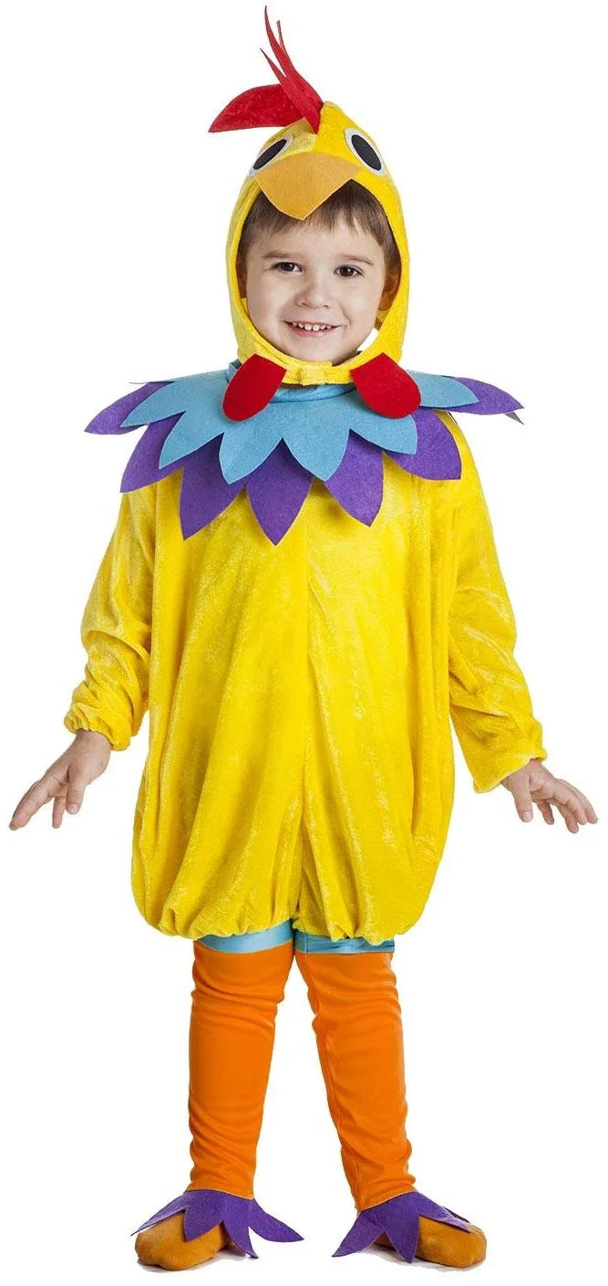 Disfraz de Gallo con Cuello para Niño Pollo y Gallina Kimokawaii