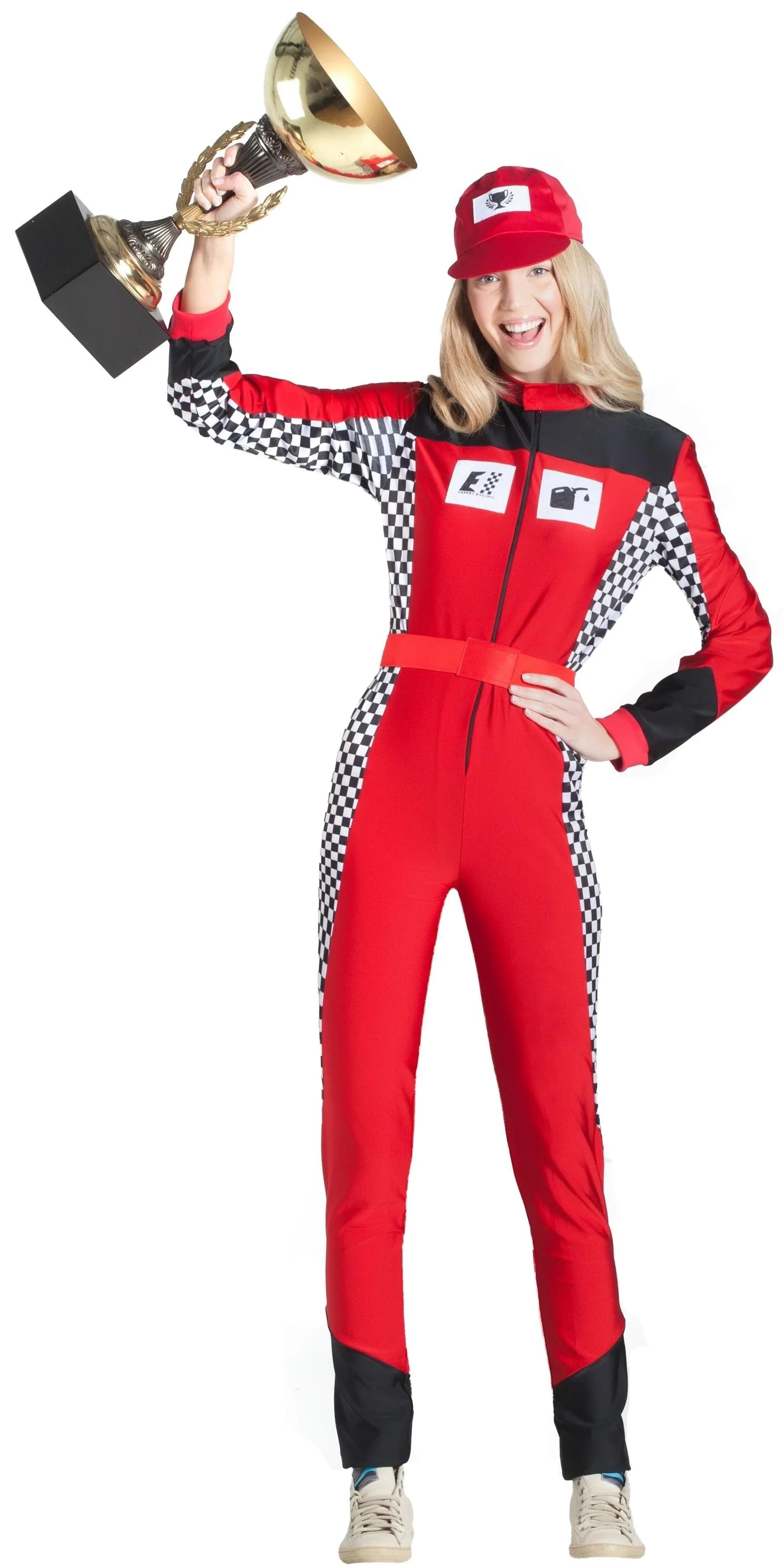 Disfraz de Piloto F1 Rojo para Mujer Pilotos de Carreras Kimokawaii
