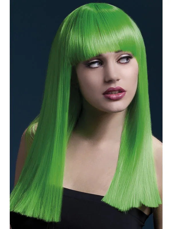 Peluca Verde con Flequillo Premium Pelucas Smiffys