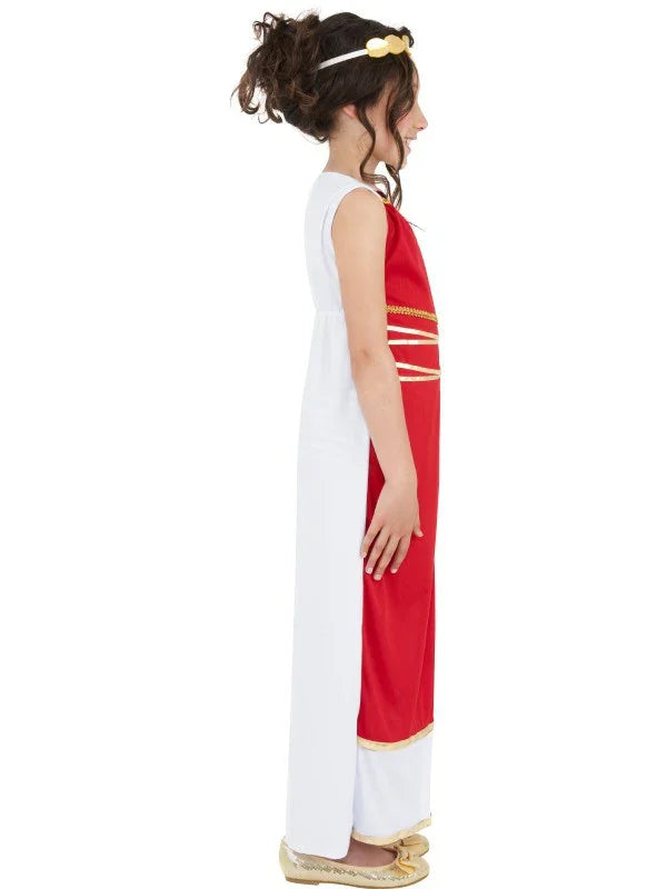 Disfraz de Romana con Toga Roja Niña INFANTILES Smiffys