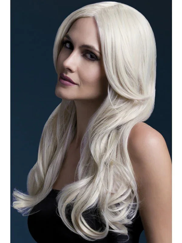 Peluca Rubia Ondulada Larga Premium Pelucas Smiffys