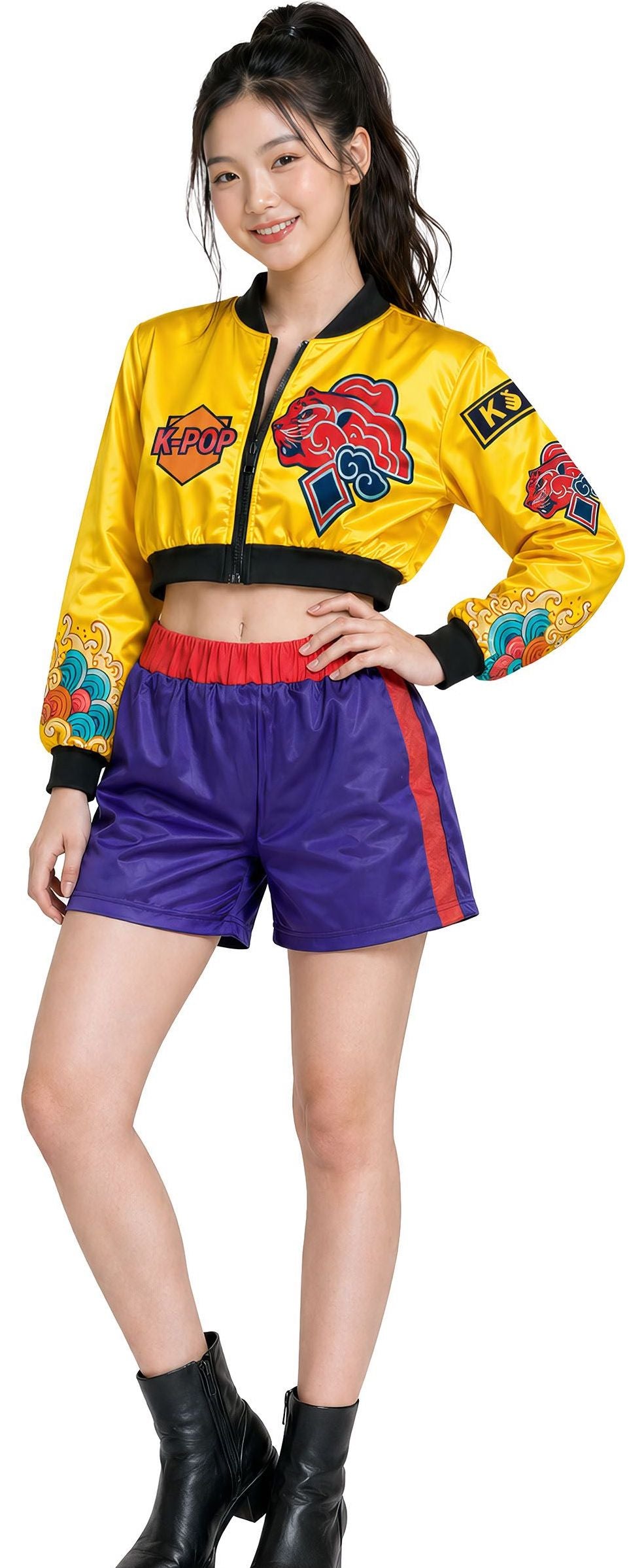 Rumi Basic Bomber-K-Pop-Damenkostüm