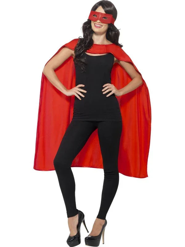 Capa Roja con Antifaz Unisex para Adulto Capas Smiffys