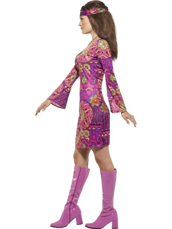 Disfraz de Hippie Morado para mujer Hippies Smiffys