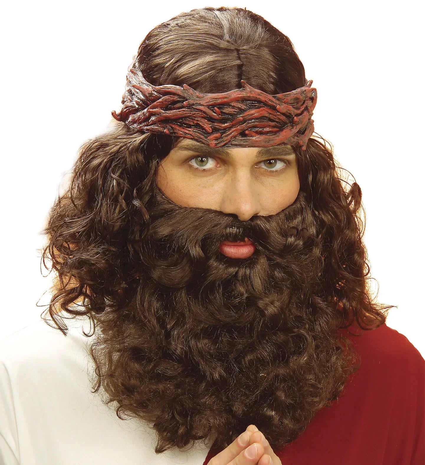 Peluca Castaña Rizosa con Barba de Jesucristo COMPLEMENTOS Widmann