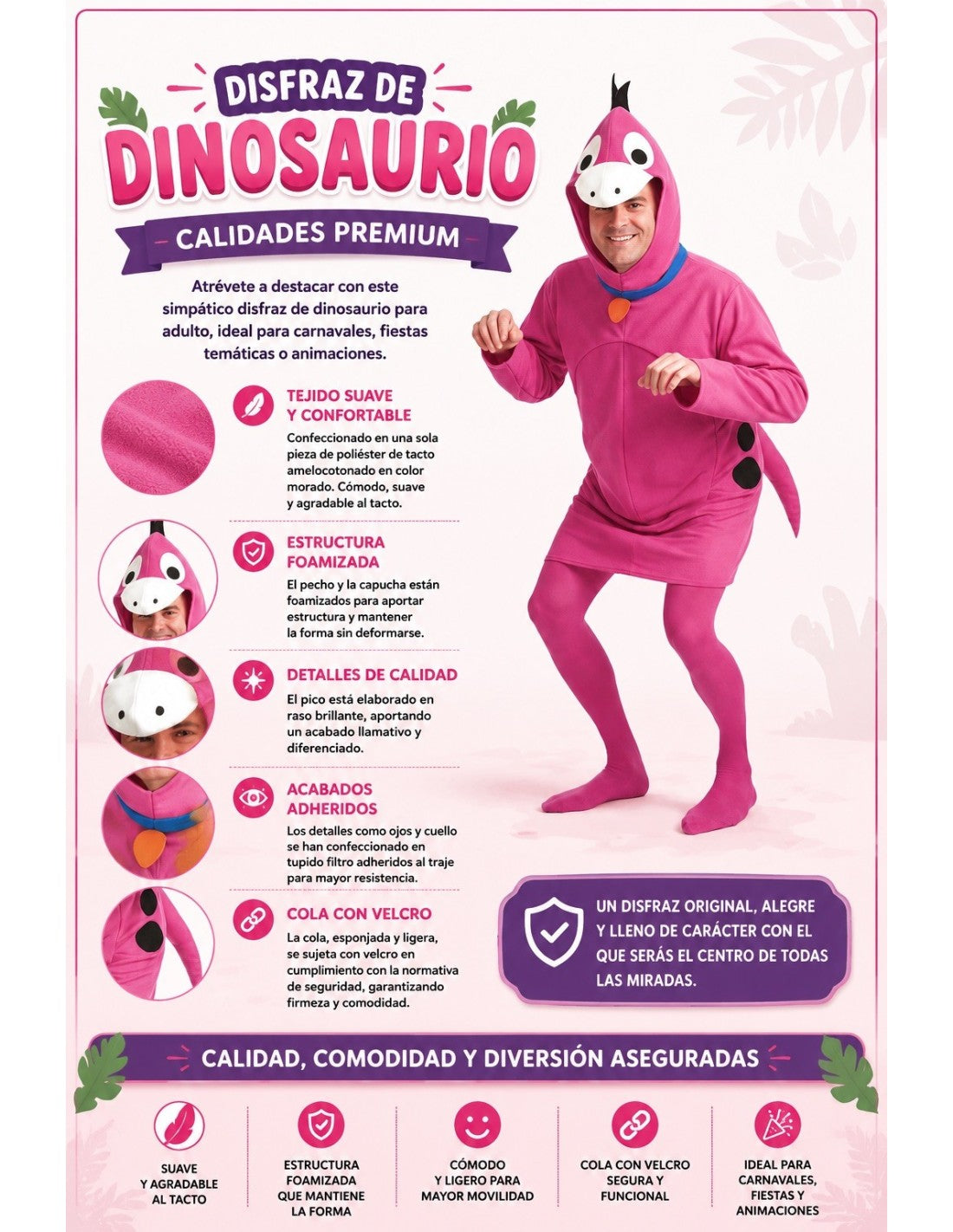 Disfraz de Dino Picapiedra para Adulto