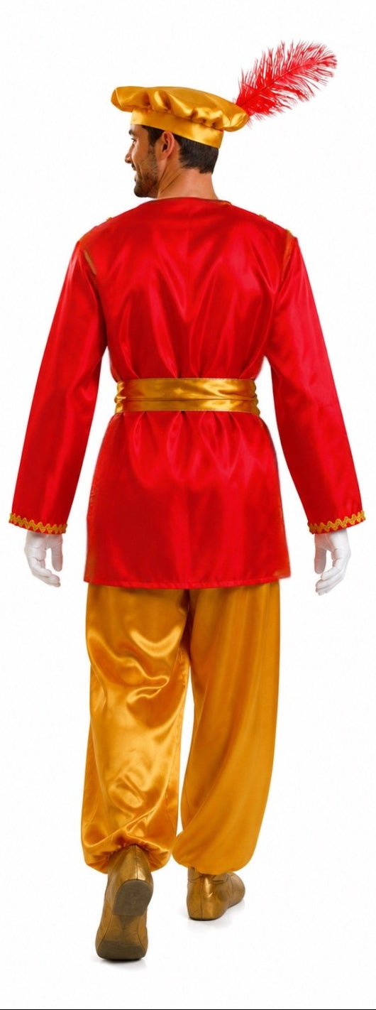 Disfraz de Paje Real Rojo para Hombre