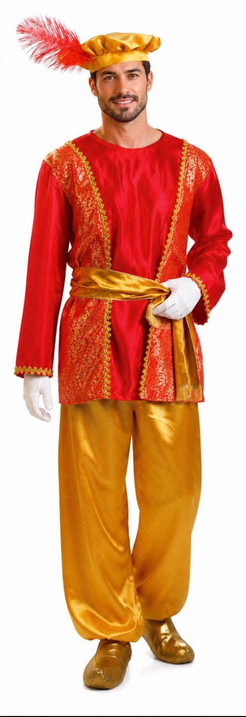Disfraz de Paje Real Rojo para Hombre