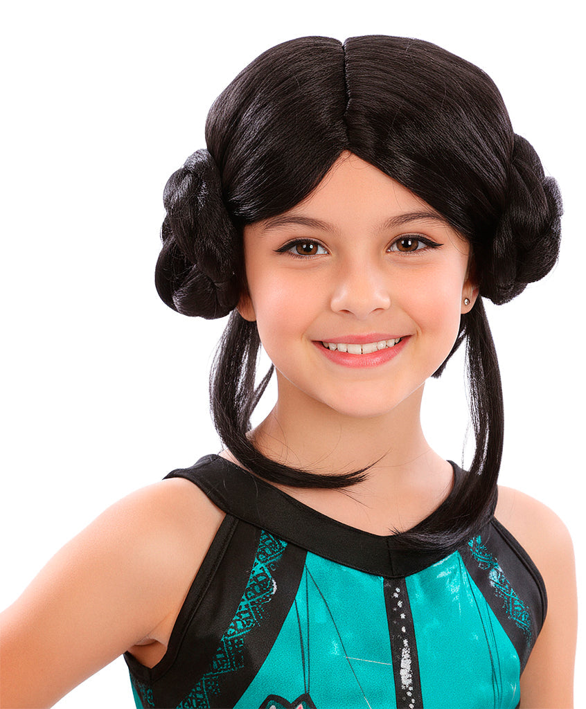 Zoey K-Pop braune Kinderperücke mit Dutt