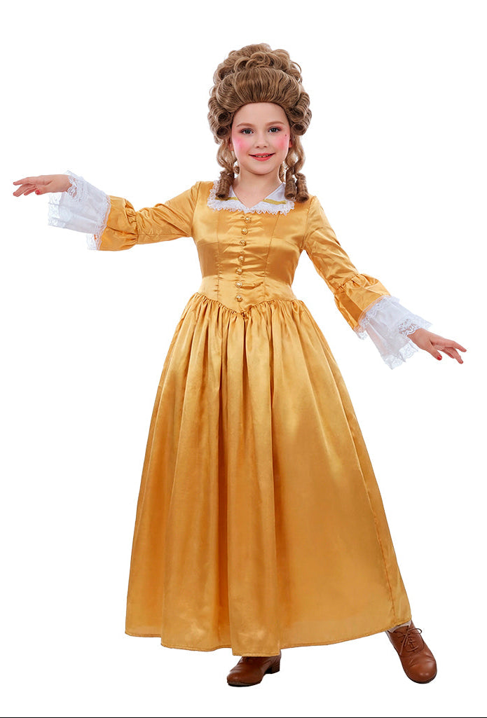 Kostüm Maria Antonieta in Goldfarben für Mädchen