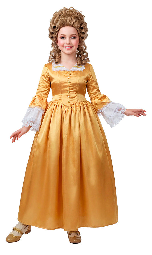 Kostüm Maria Antonieta in Goldfarben für Mädchen