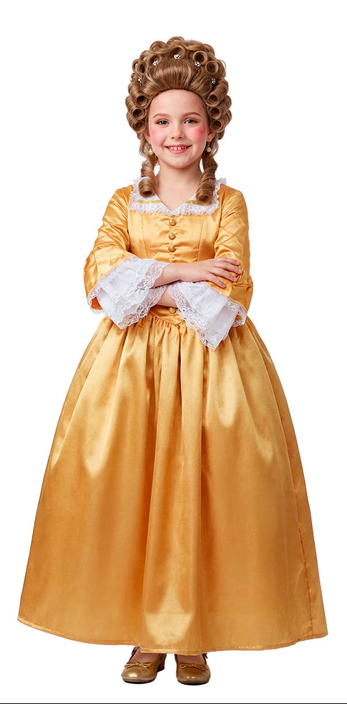 Kostüm Maria Antonieta in Goldfarben für Mädchen