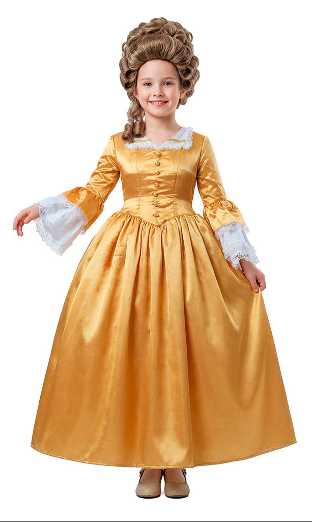 Kostüm Maria Antonieta in Goldfarben für Mädchen