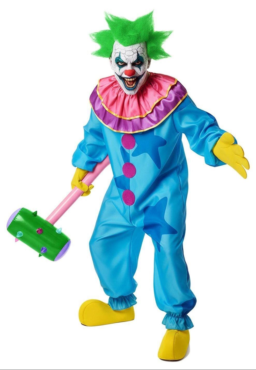 Kostüm des Killer-Clowns in Blau für Erwachsene