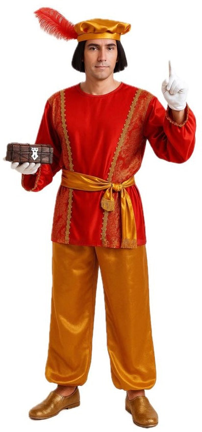 Disfraz de Paje Real Rojo para Hombre